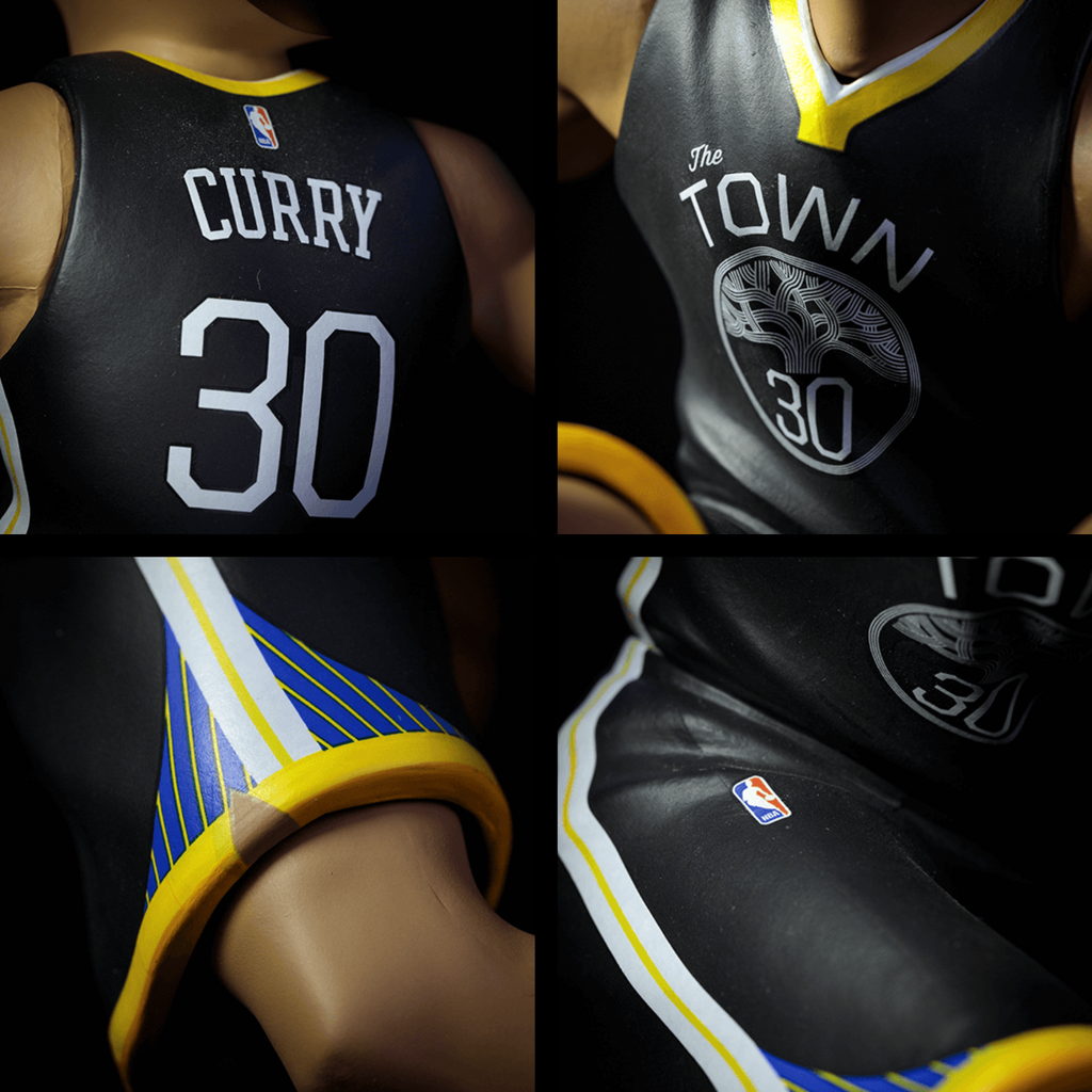 2019 All Star Game Warriors 30 Stephen Curry Black Gold Basketball Jersey